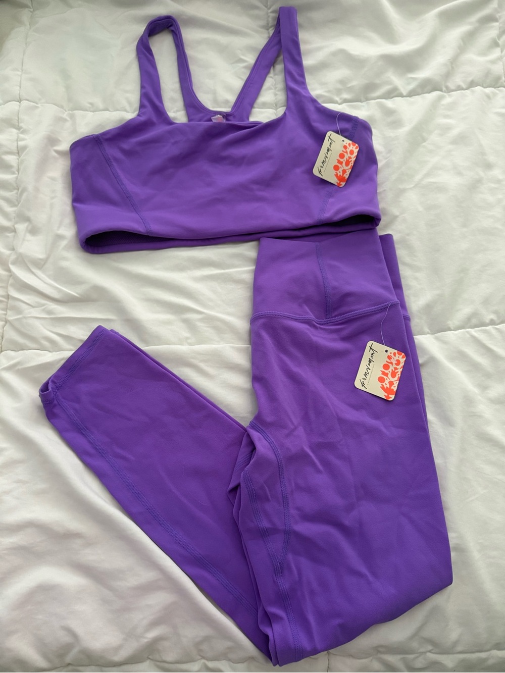 FP Movement by Free People Purple High-Waist Legging & Strappy Sports Bra Set
